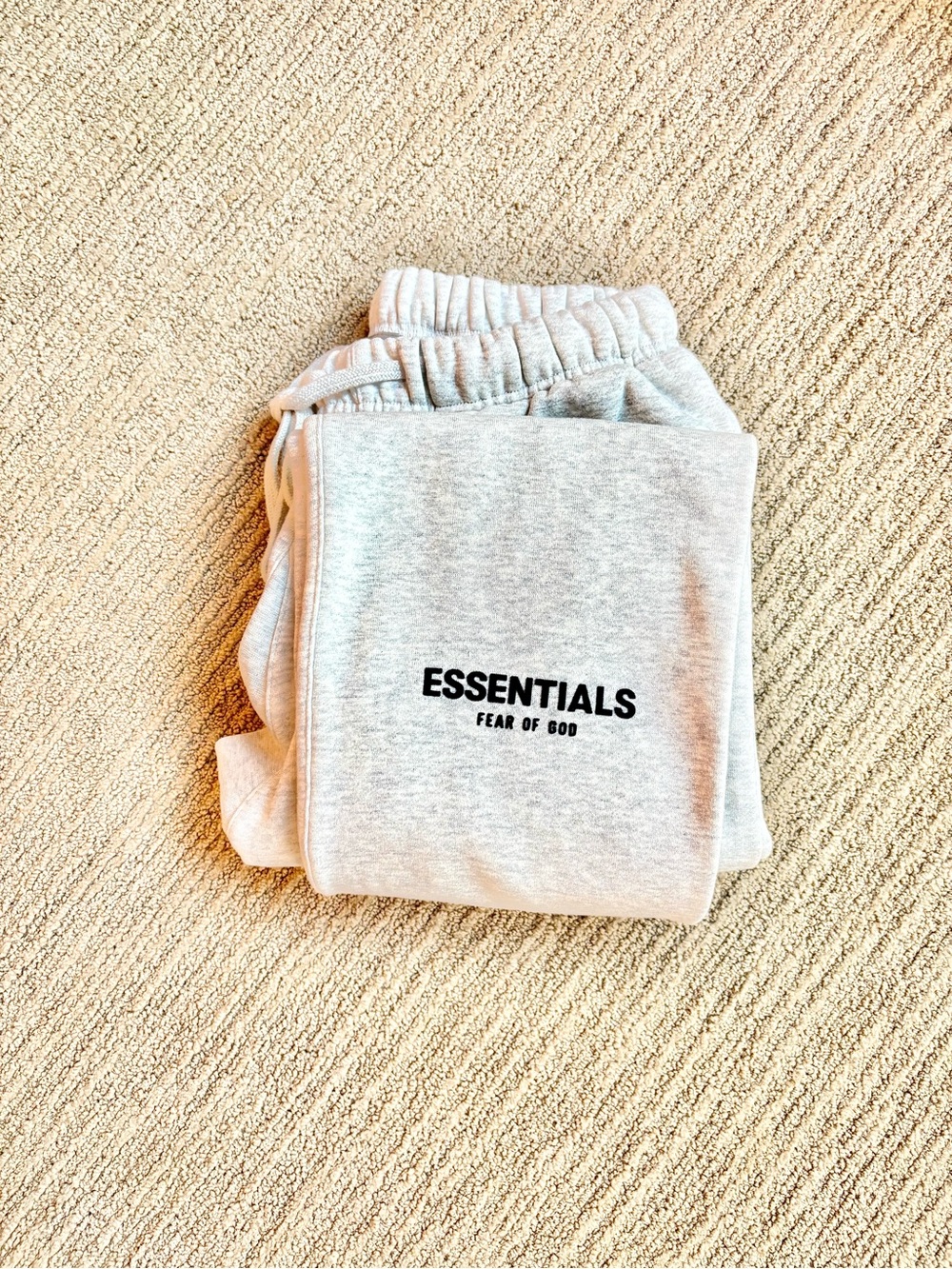fear of god essentials — light oatmeal sweatpants